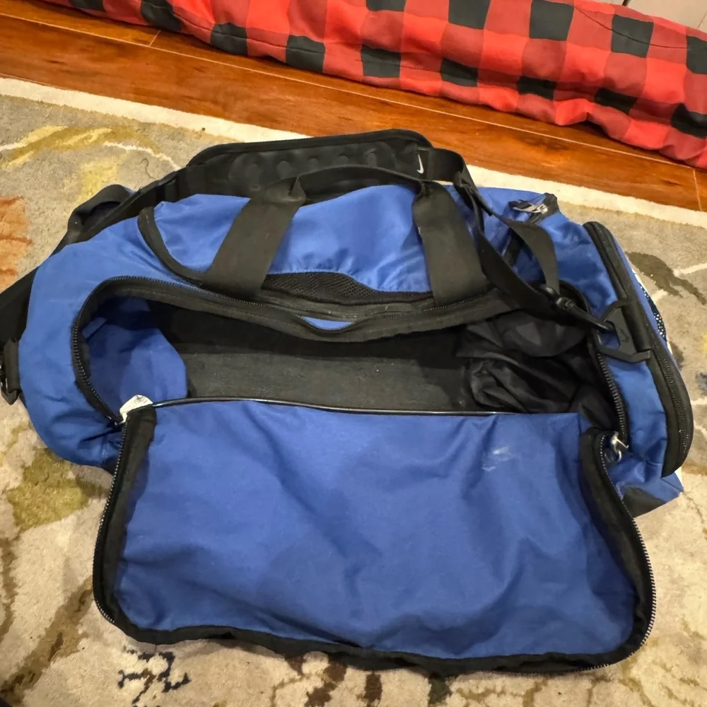 Nike Blue and Black Duffel Bag